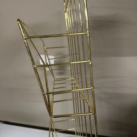 Gold Metal Wall Hanging Rack Shelf Storage mail Organizer NEW‎ - Picture 2 of 3